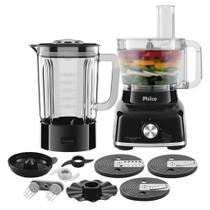 Multiprocessador Philco 9 Em 1 Glass/ Copo de Vidro Turbo Preto 1700w