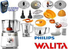 Multiprocessador Philips Walita 127V 1000W com 21 Itens com 2 Anos Garantia cortesia aparador B-max