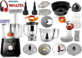 MULTIPROCESSADOR PHILIPS WALITA Com 2 Anos Garantia 21 Itens 1000w 127v Cortesia Fone Vermelho