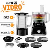 Multiprocessador Preto Philco 9 Em 1 Vidro Copo de Vidro 1700w 127V Multiprocessador Preto Philco 9 Em 1 Vidro Copo de Vidro 1700w 127V
