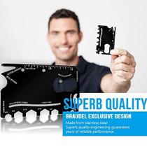 Multitool De Carteira 18 Em 1 Cartão De Sobrevivência Em Aço Inoxidável Black Edition Tático