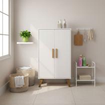 Multiuso 2 Portas Armário Moderno Sapateira Com Prateleiras Pés Palito Mob - Diversas Cores Cor: Branco Multiuso 2 Portas Armário Moderno Sapateira Com Prateleiras Pés Palito Mob - Diversas Cores Cor: Branco