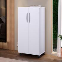 Multiuso Aparador Armario 2 portas Com Rodizio Nala cor Branco - Comprar Móveis em Casa Multiuso Aparador Armario 2 portas Com Rodizio Nala cor Branco - Comprar Móveis em Casa
