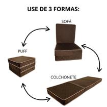 Multiuso Colchão 3 em 1 Portátil Colchonete Macio Confortável - Puff - Sofá - Marrom Multiuso Colchão 3 em 1 Portátil Colchonete Macio Confortável - Puff - Sofá - Marrom