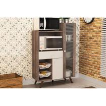 Multiuso de Cozinha Fruteira RT 3059 c/ 2 Portas e 1 Gaveta p/ Forno Rustico/Branco - Movelbento