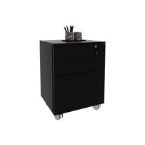 Multiuso Escritório ME4148 c/ 3 Gavetas e 1 c/ Chave Preto - Tecno Mobili Multiuso Escritório ME4148 c/ 3 Gavetas e 1 c/ Chave Preto - Tecno Mobili