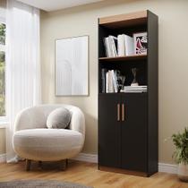 Multiuso Flex 2 Portas Preto/Nature Potenza Móveis Multiuso Flex 2 Portas Preto/Nature Potenza Móveis