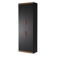 Multiuso Flex 4 Portas Preto/Nature - Potenza Móveis Multiuso Flex 4 Portas Preto/Nature - Potenza Móveis