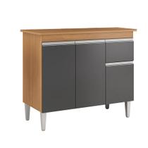 Multiuso Gabinete Balcão Tatiane 100cm 3 Portas e 1 Gaveta S/Tampo Amêndoa / Preto - Ajl Móveis Multiuso Gabinete Balcão Tatiane 100cm 3 Portas e 1 Gaveta S/Tampo Amêndoa / Preto - Ajl Móveis