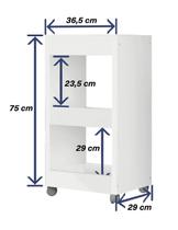 Multiuso Lavanderia 3 Prateleiras Com Rodízios (Cor Branca)