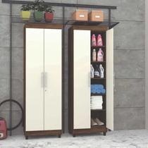 Multiuso Line 2 Portas 5 Prateleiras Imbuia/Champanhe - Vila Rica