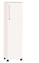 Multiuso / Organizador Com Chave 1 Porta Com Prateleiras Móvel e Rodízios Cor Branco