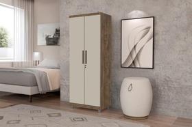 Multiuso Organizador OR Com Chave 2 Portas Cor Canela / Off White Multiuso Organizador OR Com Chave 2 Portas Cor Canela / Off White