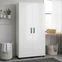 Multiuso Para Lavanderia Organizada Com Prateleiras Exclusivo Cor Branco 100% MDF Jasper Moveis