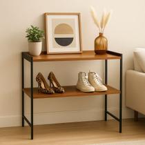 Multiuso Para Sala de Estar Londres 2 Prateleiras Estilo Industrial Em MDP e Ferro - JM3 Móveis