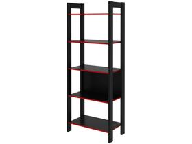 Multiuso Quarto Juvenil ME4166 c/ 5 Prateleiras Preto/Vermelho - Tecno Mobili Multiuso Quarto Juvenil ME4166 c/ 5 Prateleiras Preto/Vermelho - Tecno Mobili