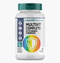 Multivit Completo 22 Vitaminas e Minerais Vegan - Sem Glúten - Nutralin