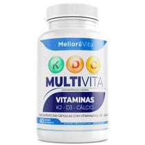 MultiVita Vitamina K2 D3 Cálcio Multivitamínico 800mg 2 meses de tratamento