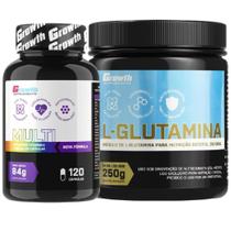 Multivitaminico 120 Caps + Glutamina Pura 250g Growth