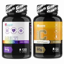 Multivitaminico 120 Caps + Vitamina C 120 Caps Growth - Growth Supplements