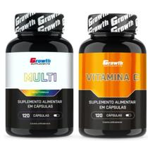 Multivitamínico 120 Caps + Vitamina C 120 Caps Growth Multivitamínico 120 Caps + Vitamina C 120 Caps Growth