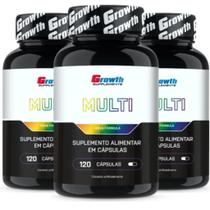 Multivitaminico 120 Cápsulas Growth Supplements Kit 3 Potes