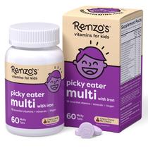 Multivitamínico Infantil Renzo's Picky Eater com Ferro - 60 Comprimidos Mastigáveis
