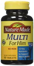 Multivitamínico Nature Made For Him Men 90 comprimidos (pacote com 3) Multivitamínico Nature Made For Him Men 90 comprimidos (pacote com 3)