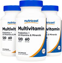 Multivitamínico Nutricost 120 cápsulas vegetarianas com probióticos