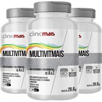 MultiVitMais Multivitaminas de A a Z 60 cápsulas de 480mg Kit com 3