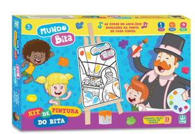Mundo Bita Pintura Infantil C/ Mini Cavalete Tintas 4 Telas - Nig Brinquedos