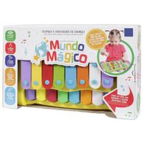 Mundo Mágico 2 em 1 Piano Xilofone Dó-Ré-Mi Amarelo - Xplast