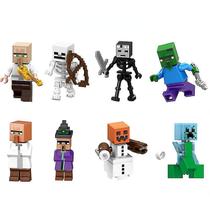 Mundo montado em minifigura da série Minecraft de blocos de construção
