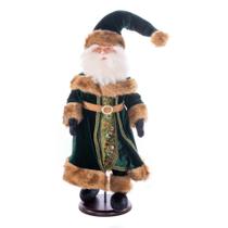 Muñeco de Santa Vickerman 18" de Terciopelo Verde Esmeralda con Gafas