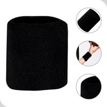 Munhequeira atoalhada esportiva preta 8cm confortável Munhequeira atoalhada esportiva preta 8cm confortável