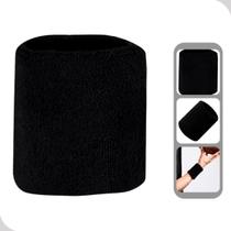 Munhequeira Atoalhada Para Prática De Esportes Físicos Preta 8Cm Munhequeira Atoalhada Para Prática De Esportes Físicos Preta 8Cm