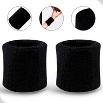 Munhequeira Atoalhada Para Prática De Esportes Físicos Preta 8Cm Munhequeira Atoalhada Para Prática De Esportes Físicos Preta 8Cm