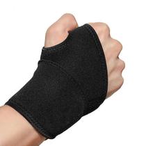 Munhequeira De Pulso Preta Neoprene Ajustável