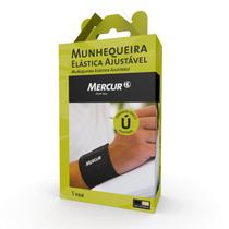 Munhequeira Elastica Ajustavel Mercur Preta Tamanho Unico 1 Par