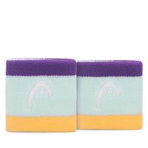 Munhequeira Head Curta 2.5 Azul Claro Roxo e Amarelo - Com 2 Unidades