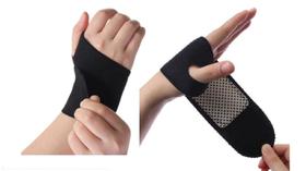 Munhequeira preta turmalina 1 par basquete fisioterapia