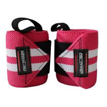 Munhequeira Profissional 8mm - Rosa c/ Branco - Pro Trainer