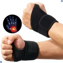 Munhequeira Tensor de Pulso Anatômica Ajustável Preta