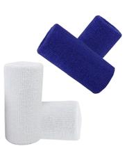 Munhequeira Toalha 15cm Pack 2 Pares Cores Azul e Branca