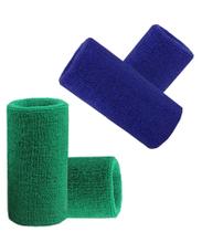 Munhequeira Toalha 15cm Pack 2 Pares Cores Azul e Verde