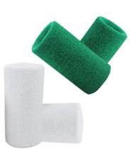 Munhequeira Toalha 15cm Pack 2 Pares Cores Branca e Verde