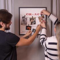 Mural De Fotos Varal com Prendedores para Polaroids - Eu e Você