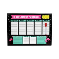 Mural de Recados Mini Preto Flamingo Semanal Mural de Recados Mini Preto Flamingo Semanal