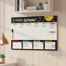Mural Planner Planejamento Lousa Magnética Semanal Mensal Planejador Organizador