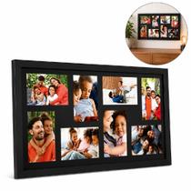 Mural porta retrato 8 fotos 10x15 preto horizontal e vertical decorativo Mural porta retrato 8 fotos 10x15 preto horizontal e vertical decorativo